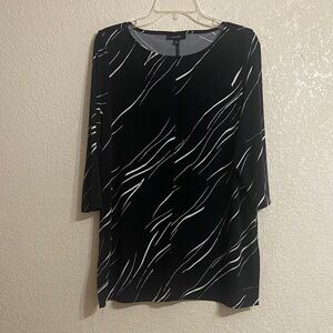 Alfani Black and White Patterned Top